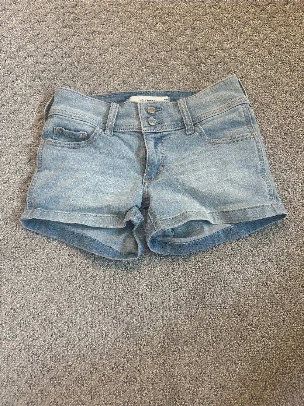 Hollister Light Wash Denim Short Shorts